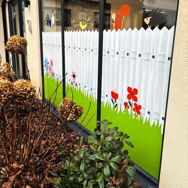 An image of the nursery's window graphics.